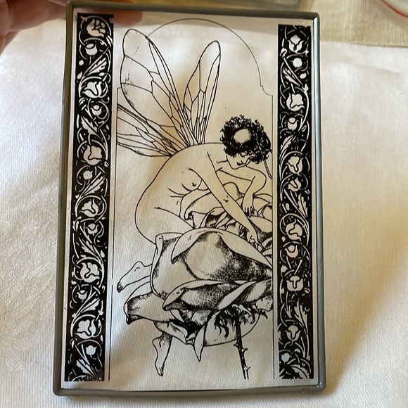 Art Nouveau style glass display part panel 6” x 4” Fairy Fantasy - Picture 1 of 8